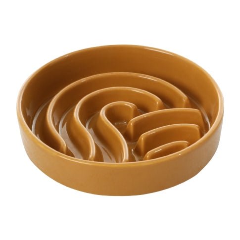 Ripple Ceramic Slow Feeder Bowl | Pink | Beige | Orange | Stella & Bone - Stella & Bone