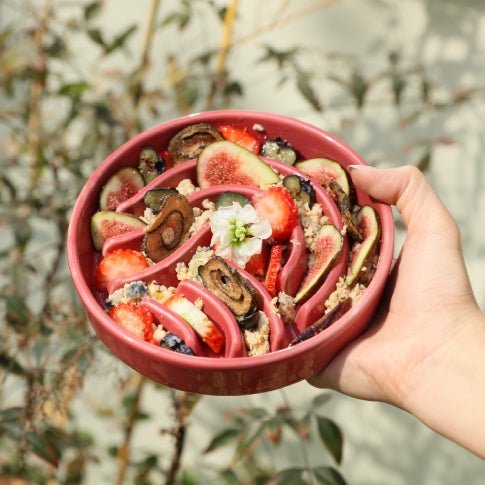 Ripple Ceramic Slow Feeder Bowl | Pink | Beige | Orange | Stella & Bone - Stella & Bone