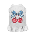 Cherry Jubilee Americana Dog Dress | Cherry Motif & Patriotic Bow | Stella & Bone - Stella & Bone