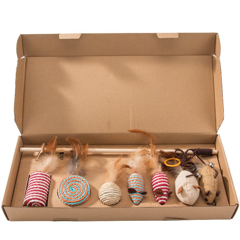 Luxury Cat Toy Set | Interactive Mice & Wand Toys | Whole Box | Stella & Bone - Stella & Bone