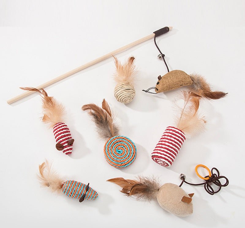 Luxury Cat Toy Set | Interactive Mice & Wand Toys | Whole Box | Stella & Bone - Stella & Bone