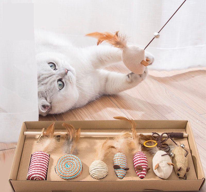 Luxury Cat Toy Set | Interactive Mice & Wand Toys | Whole Box | Stella & Bone - Stella & Bone