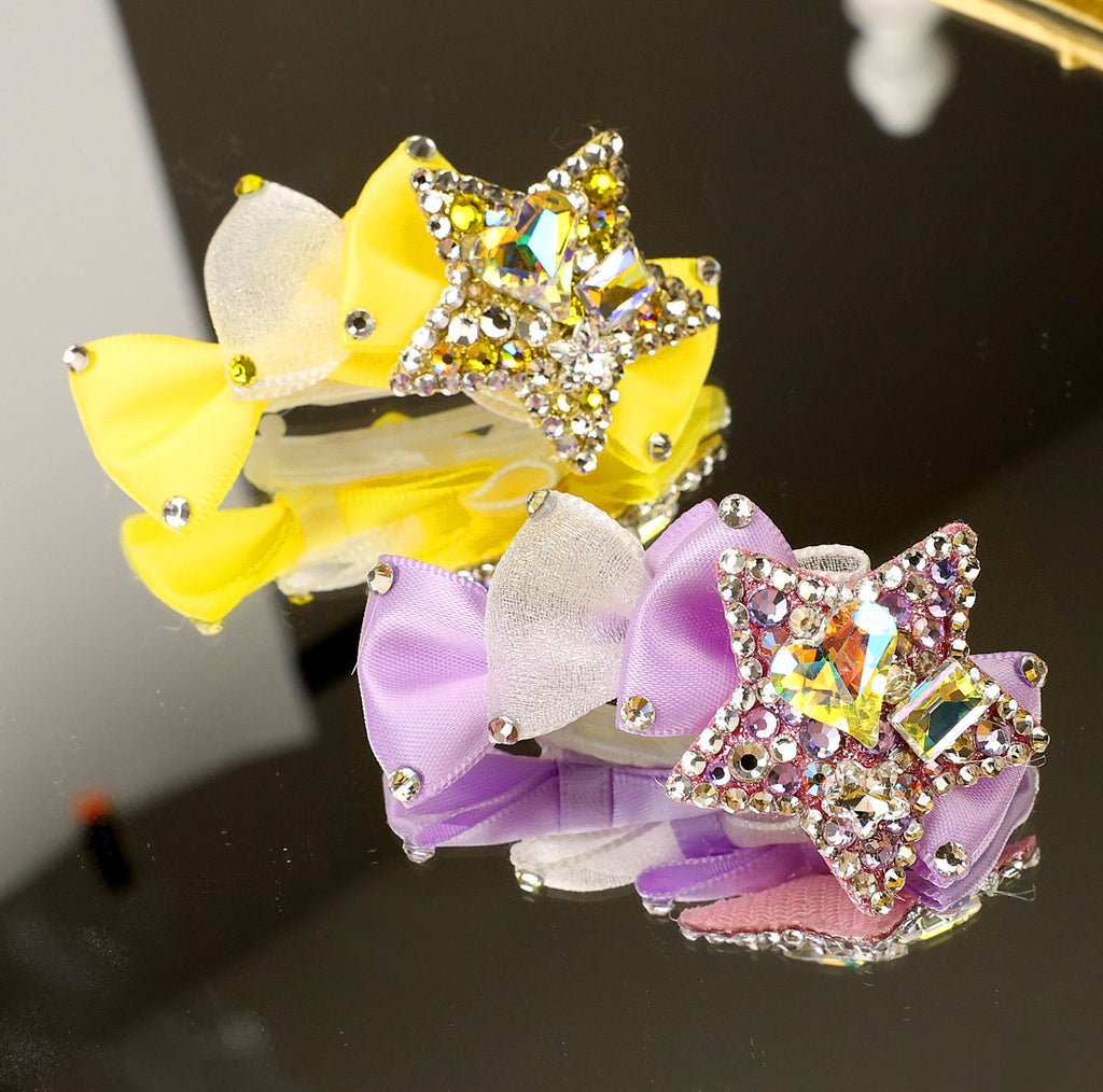 Rhinestone Star Bow Hair Clip | Pet Hair Accessory | Stella & Bone - Stella & Bone