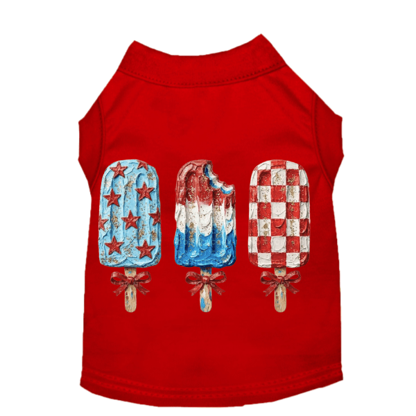 Patriotic Popsicle Dog Shirt | Red & White | Stella & Bone - Stella & Bone