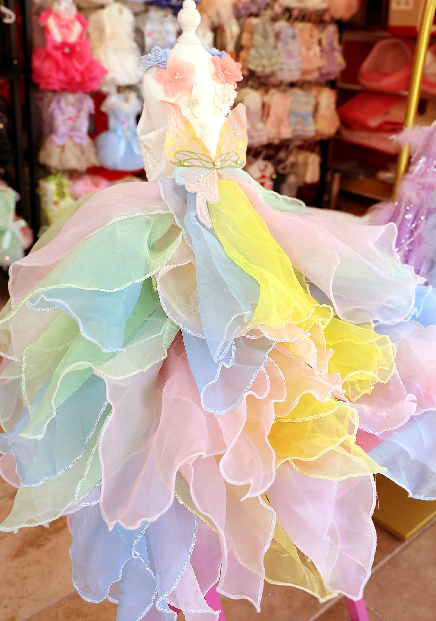 Pastel Butterfly Fairy Princess Gown | Luxury Dog Clothing | Stella & Bone - Stella & Bone