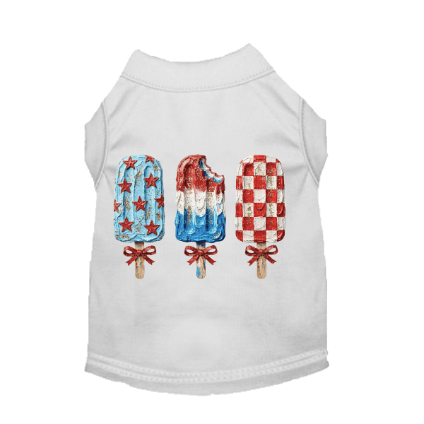 Patriotic Popsicle Dog Shirt | Red & White | Stella & Bone - Stella & Bone