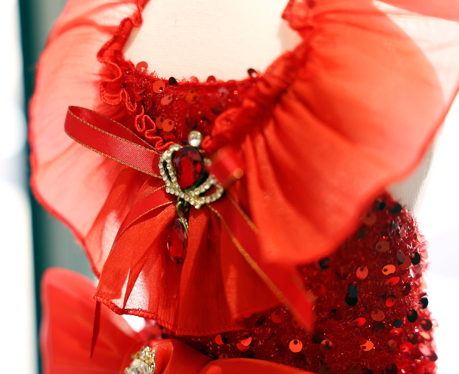 Crimson Ballgown Dog Dress | Layered Tulle Skirt | Stella & Bone