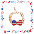 Patriotic Bow Dog Necklace | Red White & Blue | Stella & Bone - Stella & Bone