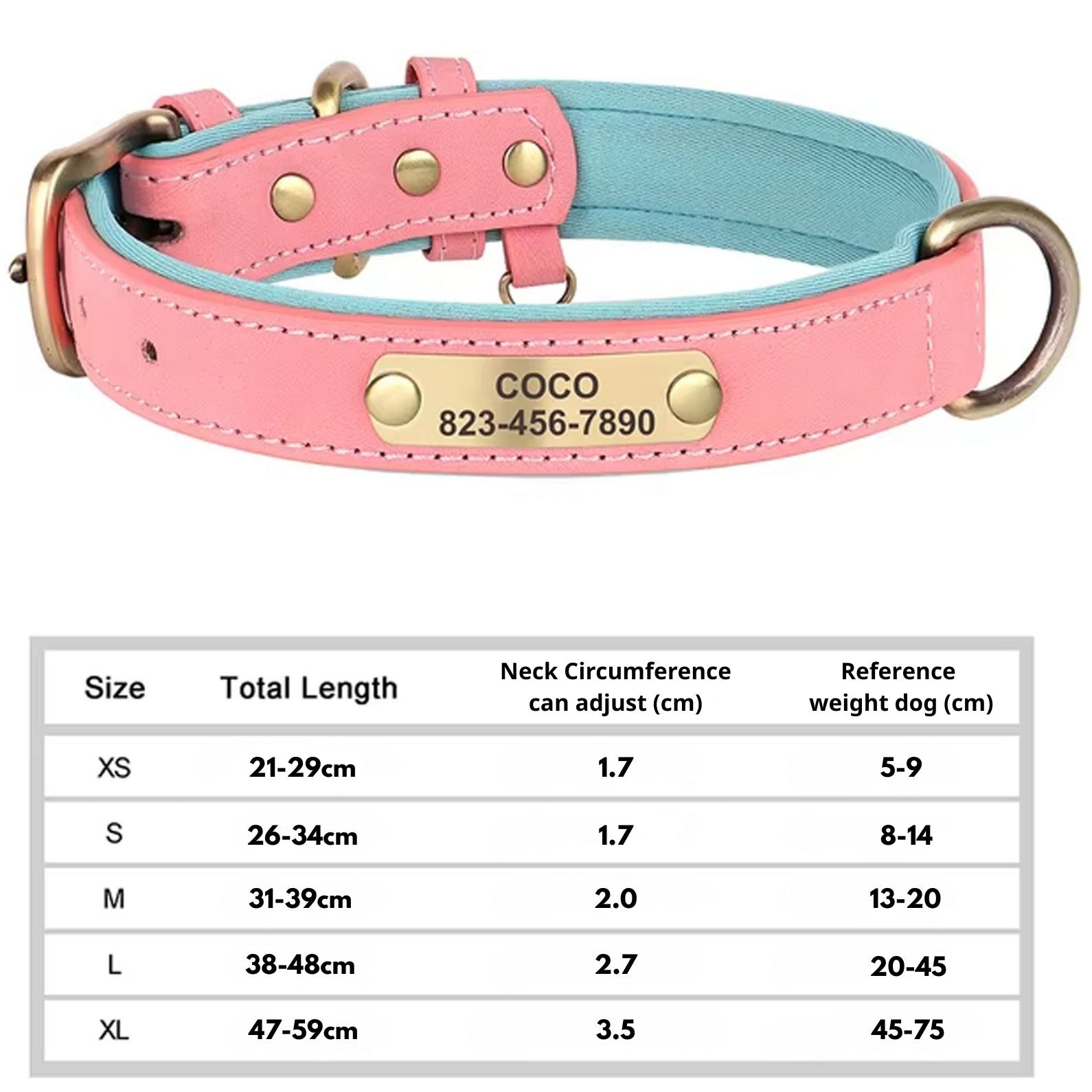 Personalized Dog Collar | Custom Engraved PU Leather | 4 Designs & 5 Sizes | Stella & Bone - Stella & Bone