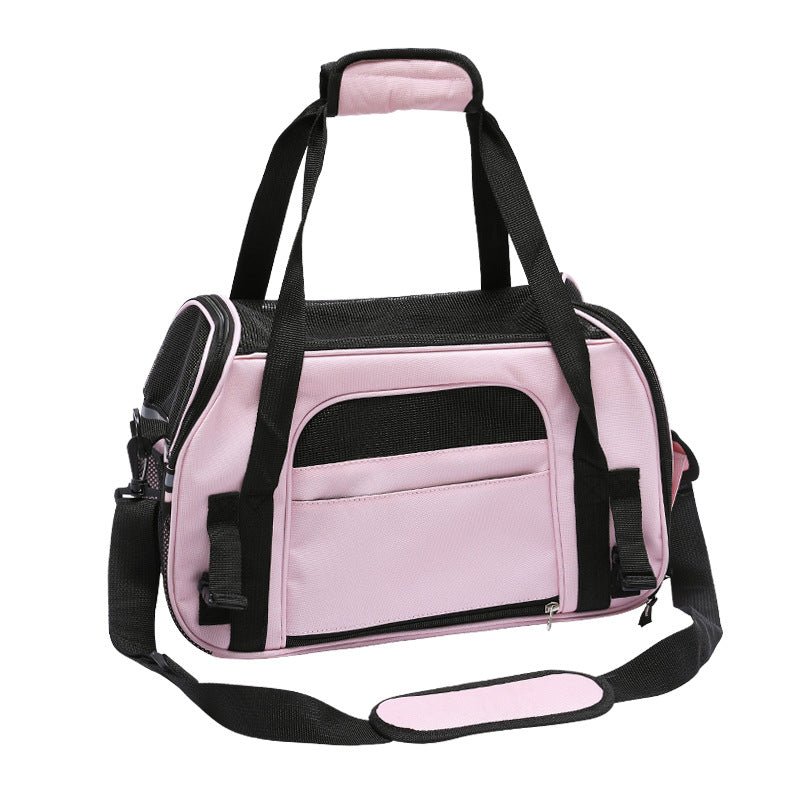 Luxury Pet Travel Carrier | Pink & Grey | Dogs & Cats | Stella & Bone