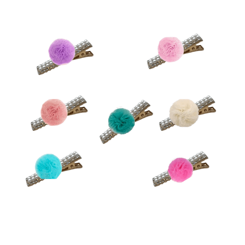 Pearl & Rhinestone Pom Barrettes | Dogs & Cats | Stella & Bone - Stella & Bone