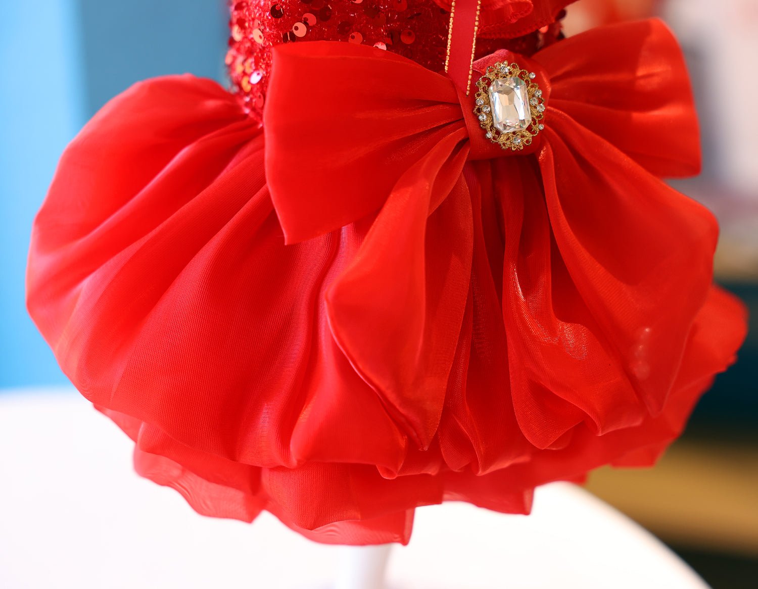 Crimson Ballgown Dog Dress | Layered Tulle Skirt | Stella & Bone
