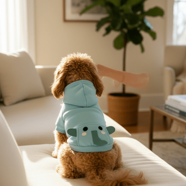 Dog in Elephant Dreams Hoodie lifestyle shot | Stella & Bone