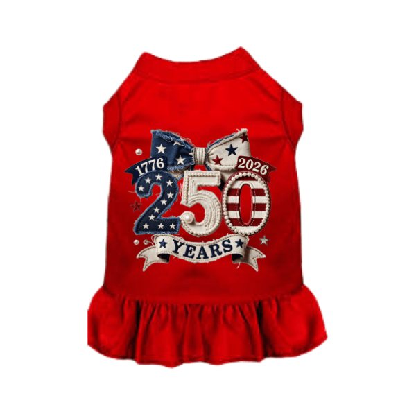 Liberty Heiress 250 Couture Dog Dress | Red & White | Stella & Bone - Stella & Bone