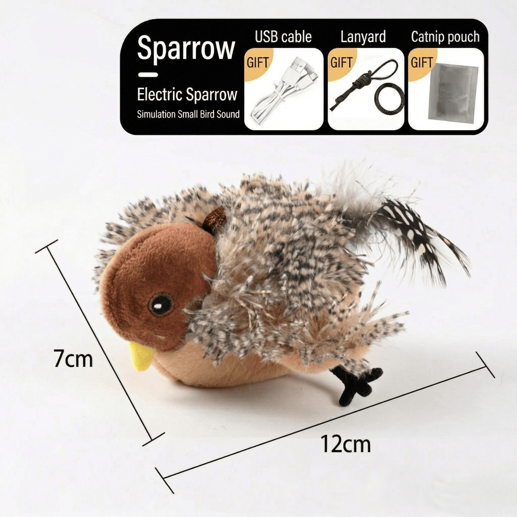 Wing & Chirp Electric Cat Toy | Motion & Chirping Sound | Stella & Bone