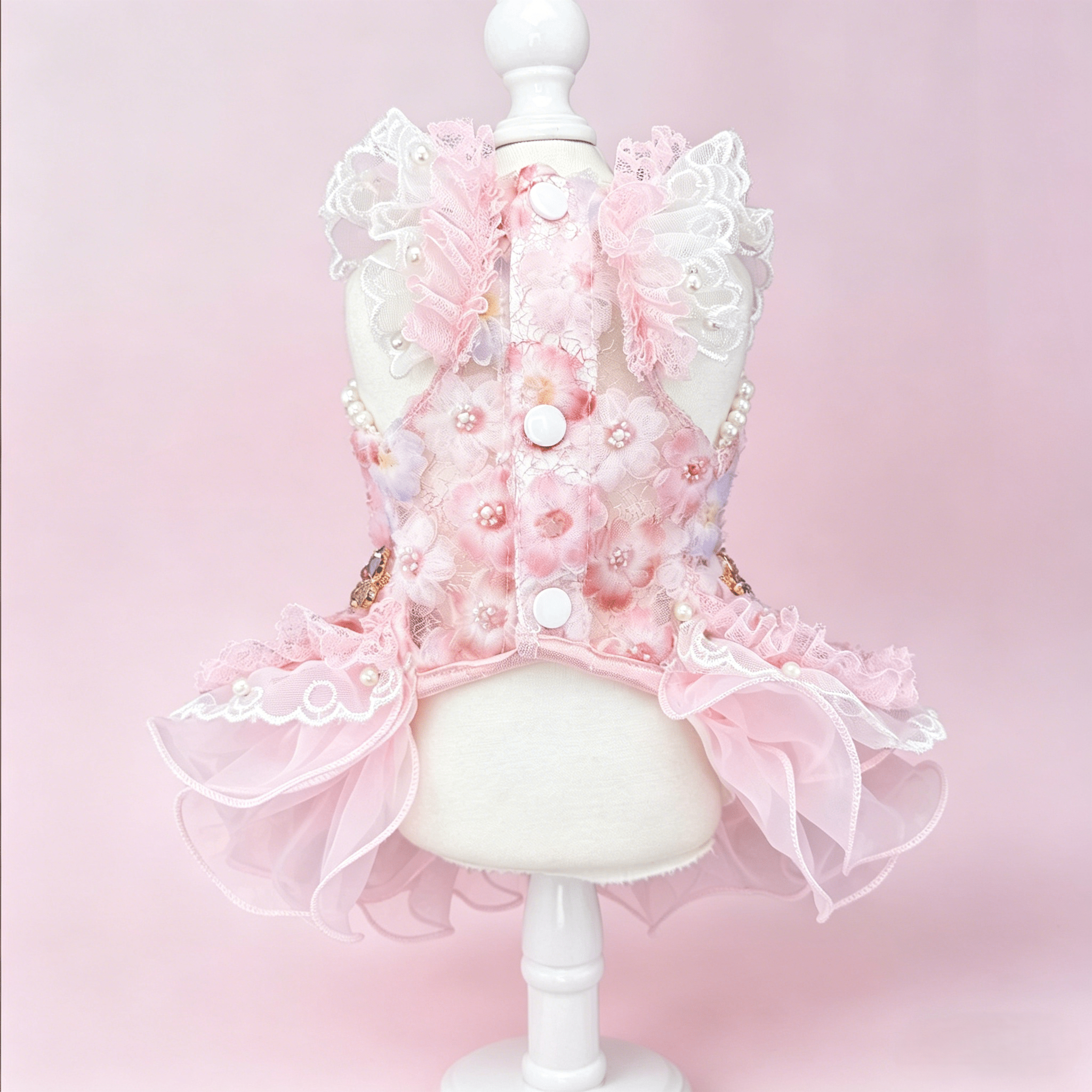 Pink Blossom Floral Princess Dress | Luxury Dog Clothing | Stella & Bone - Stella & Bone
