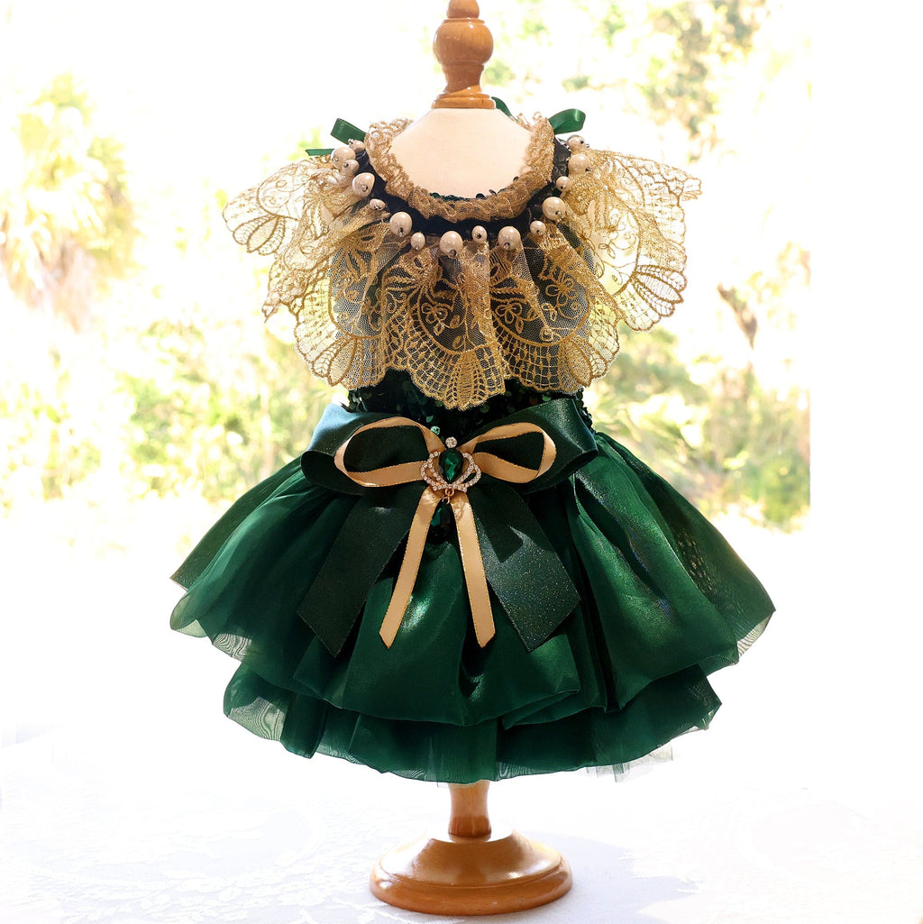 Green Velvet Emerald Pearl Dress | Dogs & Cats | Stella & Bone - Stella & Bone
