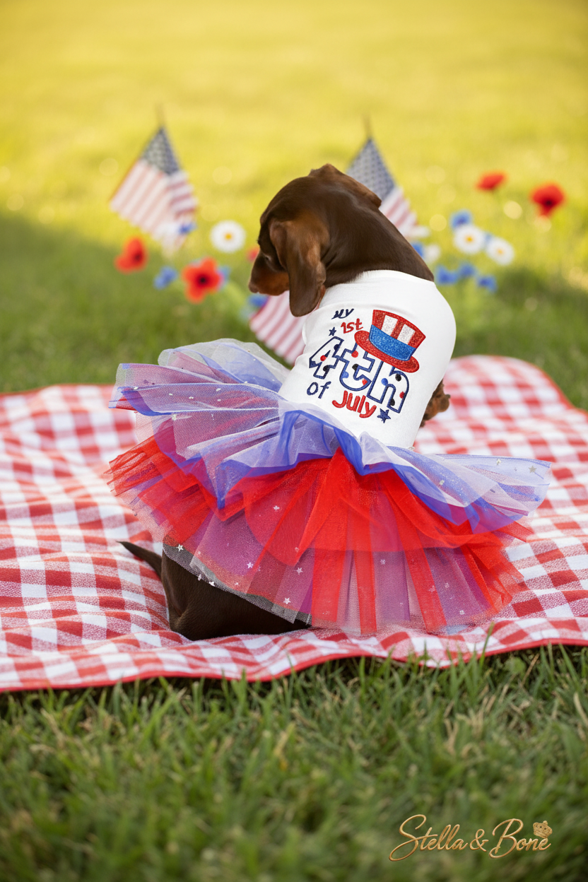 Firecracker | 4th of July Patriotic Tutu Dress | Dogs | Stella & Bone