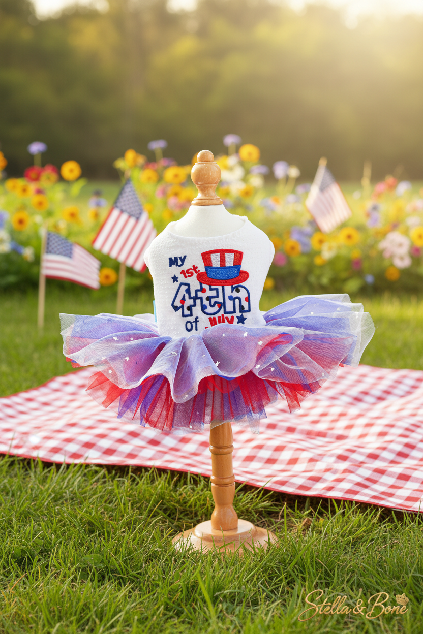 Firecracker | 4th of July Patriotic Tutu Dress | Dogs | Stella & Bone