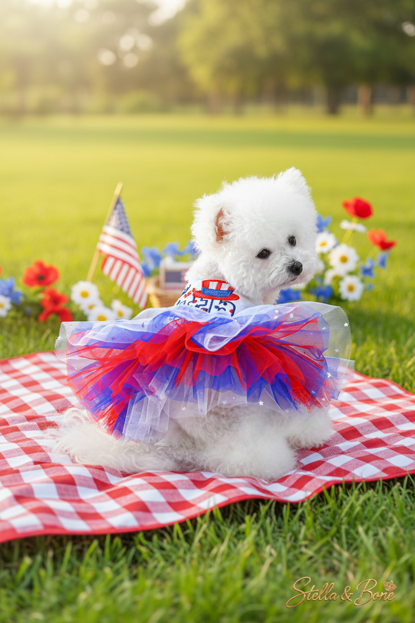 Firecracker | 4th of July Patriotic Tutu Dress | Dogs | Stella & Bone