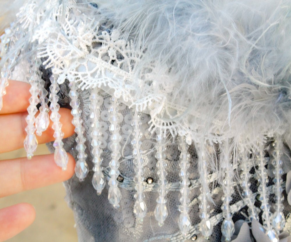 Ivory Swan Feather Bridal Dog Gown | Luxury Dog Wedding Dress | Stella & Bone - Stella & Bone