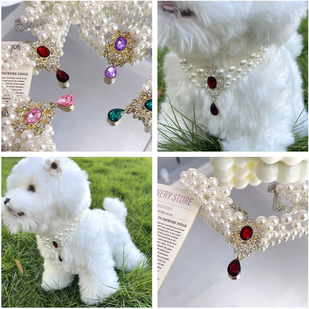 Pearl & Gem Pendant Necklace | Luxury Dog & Cat Jewelry | Stella & Bone - Stella & Bone