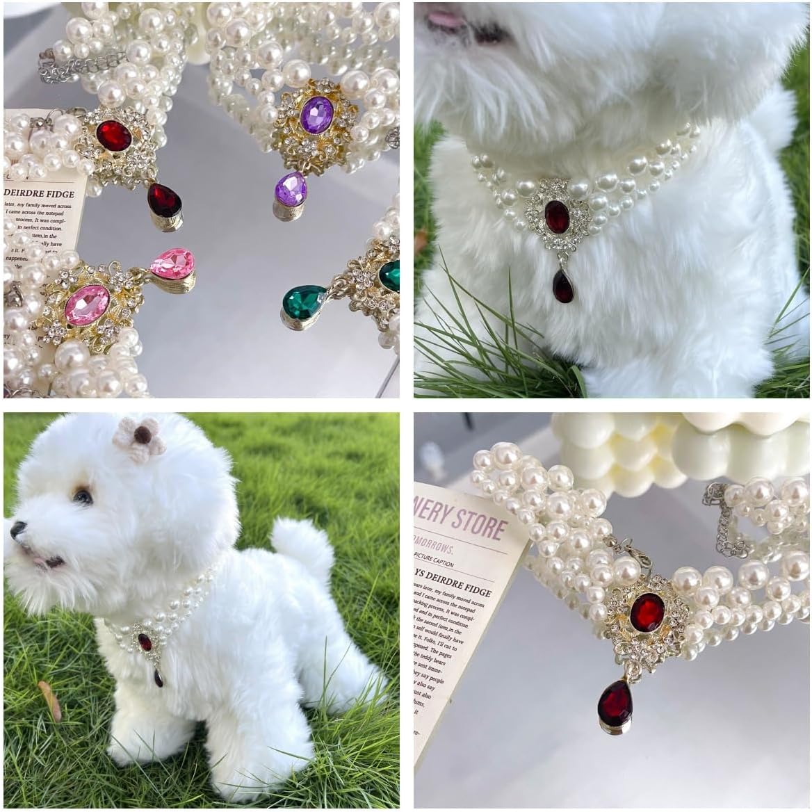 Pearl & Gem Pendant Necklace | Luxury Dog & Cat Jewelry | Stella & Bone - Stella & Bone