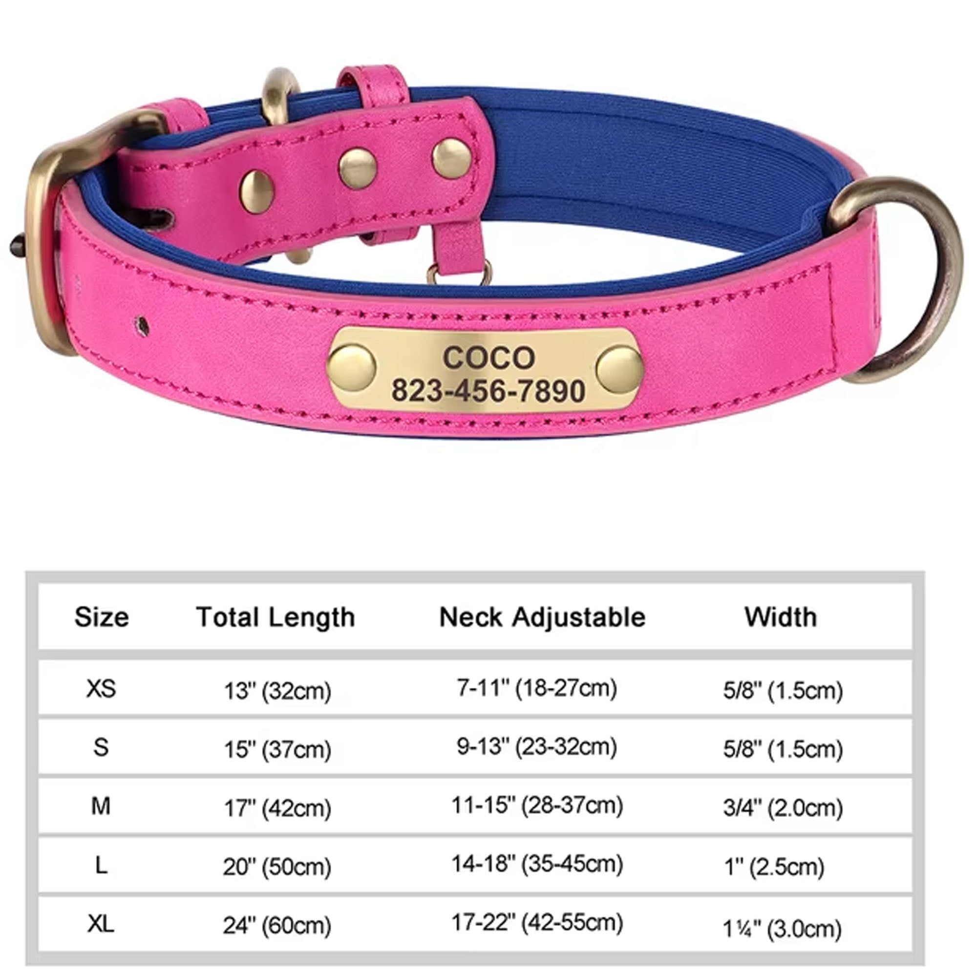 Personalized Dog Collar | Custom Engraved PU Leather | 4 Designs & 5 Sizes | Stella & Bone - Stella & Bone