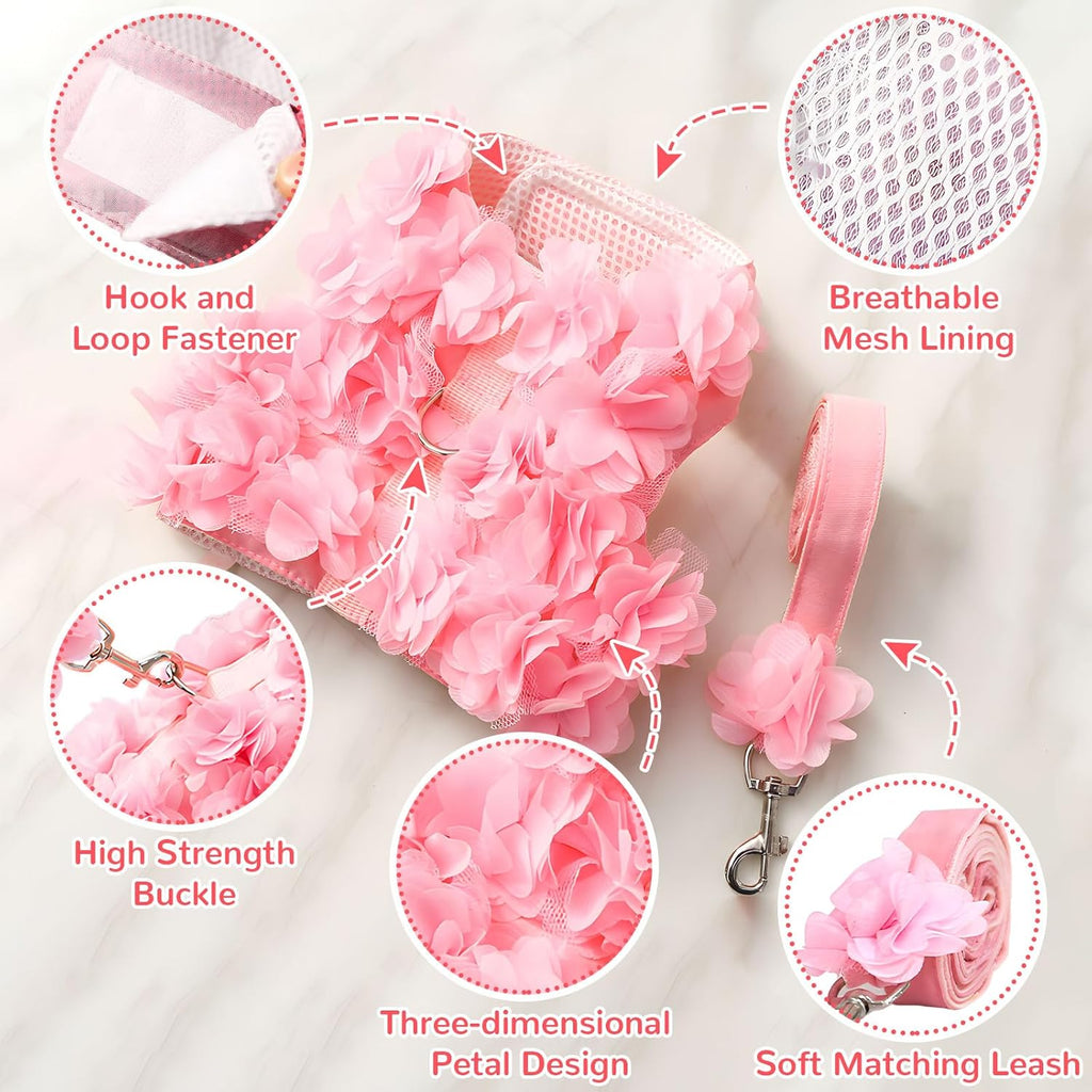 3D Floral Harness & Leash Set | Luxury Dog & Cat Accessories | Stella & Bone - Stella & Bone