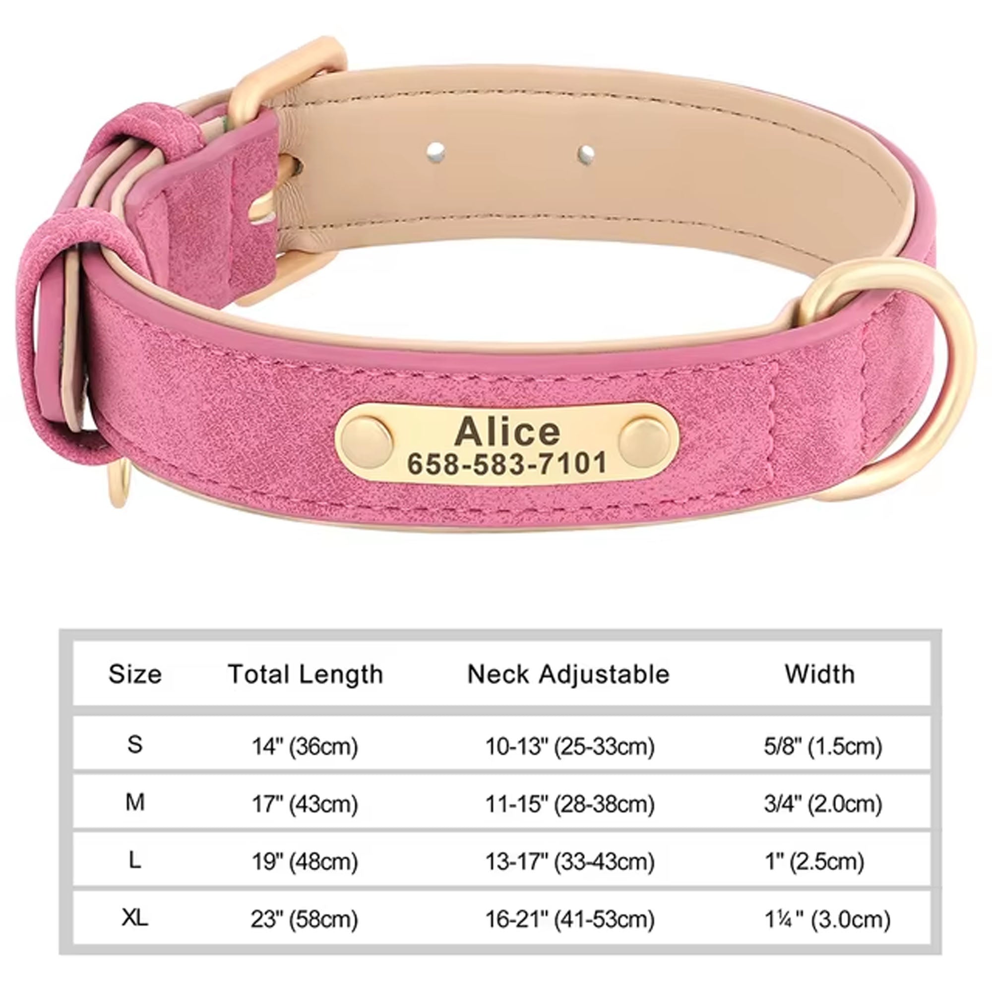 Personalized Dog Collar | Custom Engraved PU Leather | 4 Designs & 5 Sizes | Stella & Bone - Stella & Bone