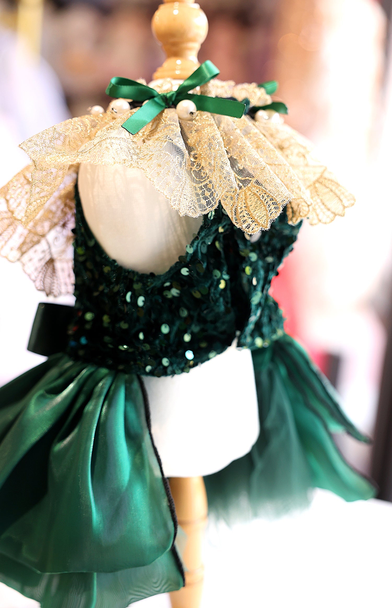 Green Velvet Emerald Pearl Dress | Dogs & Cats | Stella & Bone - Stella & Bone