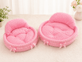 Luxury Pink Cat & Dog Bed | Soft Plush with Cushion | Stella & Bone - Stella & Bone