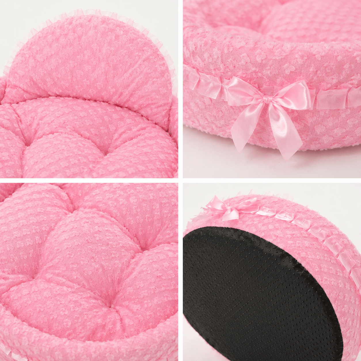 Luxury Pink Cat & Dog Bed | Soft Plush with Cushion | Stella & Bone - Stella & Bone
