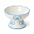 Bow & Scallop Ceramic Pet Bowl | Elevated Princess Feeding Bowl | Stella & Bone