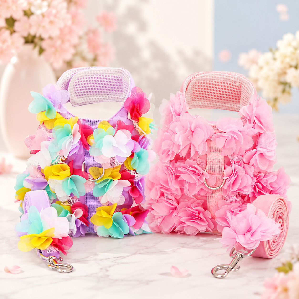 3D Floral Harness & Leash Set | Luxury Dog & Cat Accessories | Stella & Bone - Stella & Bone