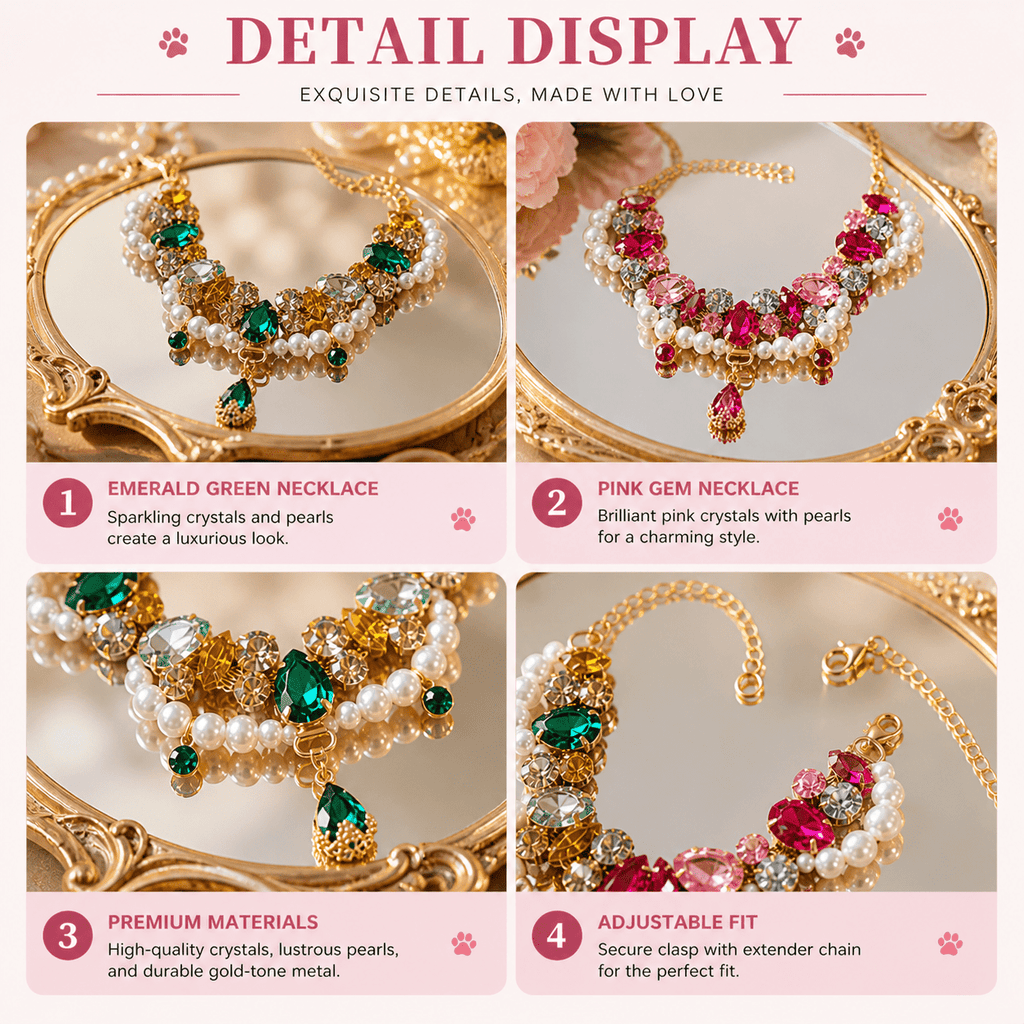 Crystal Pearl Pet Necklace | Luxury Dog & Cat Jewelry | Stella & Bone - Stella & Bone