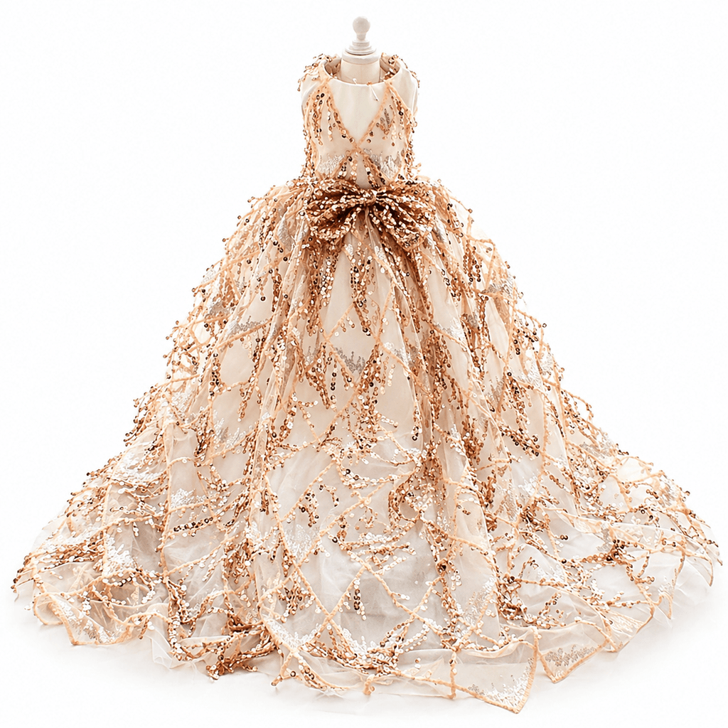 Gold Sequin Couture Evening Gown | Luxury Dog Clothing | Stella & Bone - Stella & Bone