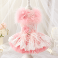 Pink Swan Feather Tutu Dress | Luxury Dog Clothing | Stella & Bone - Stella & Bone