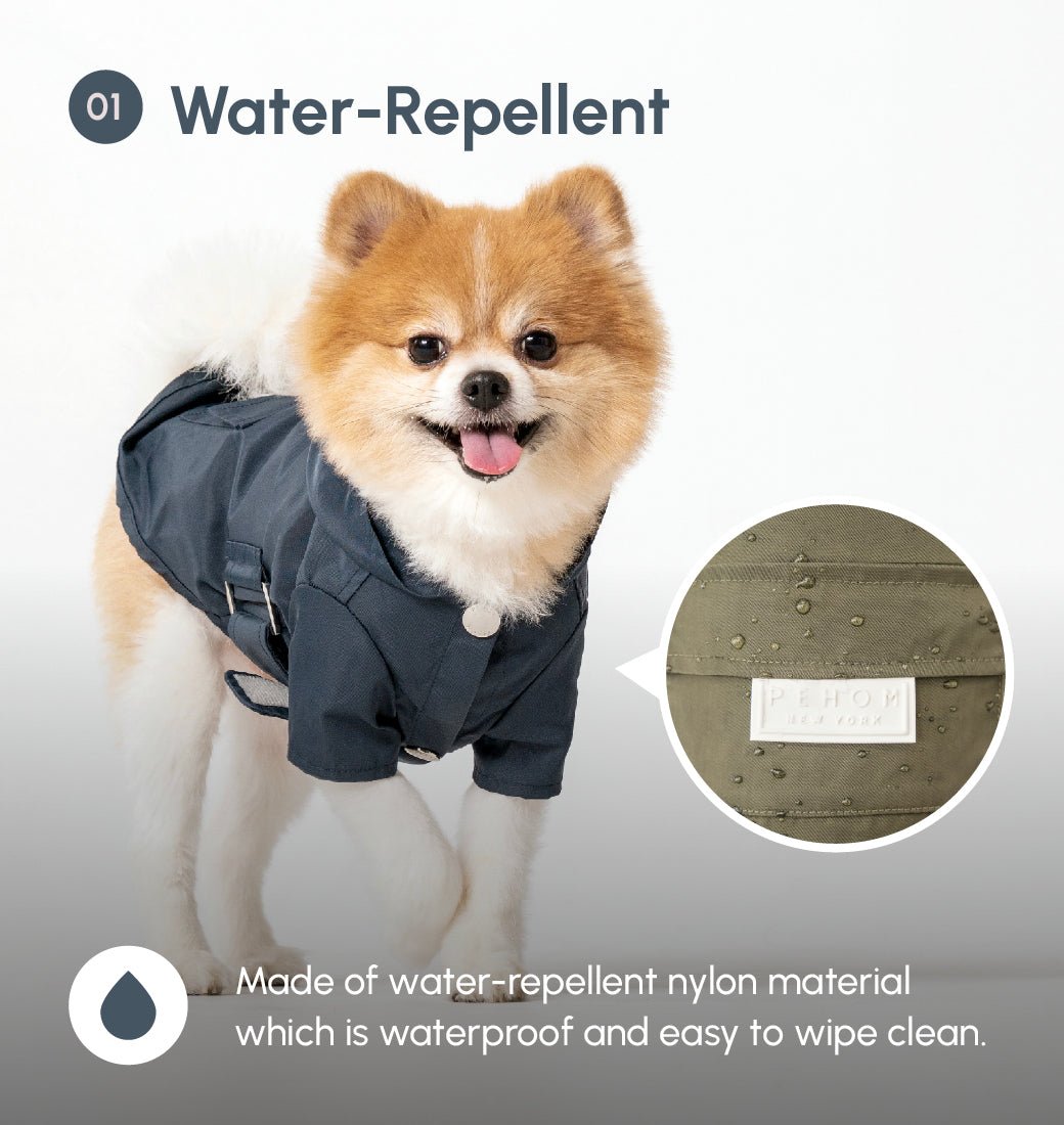 Blue Urban Rain Coat | Water - Repellant Dog Coat | Blue | Stella & Bone