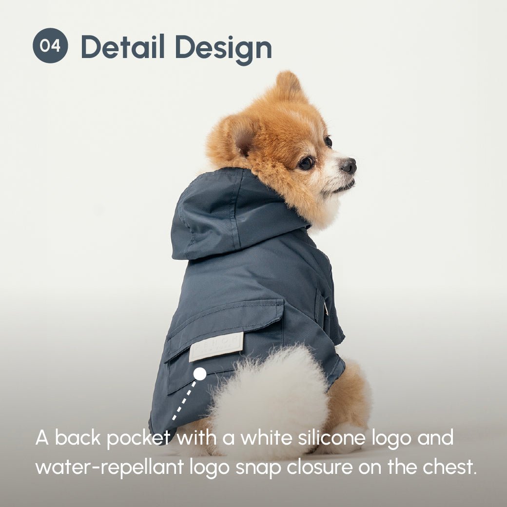 Blue Urban Rain Coat | Water - Repellant Dog Coat | Blue | Stella & Bone