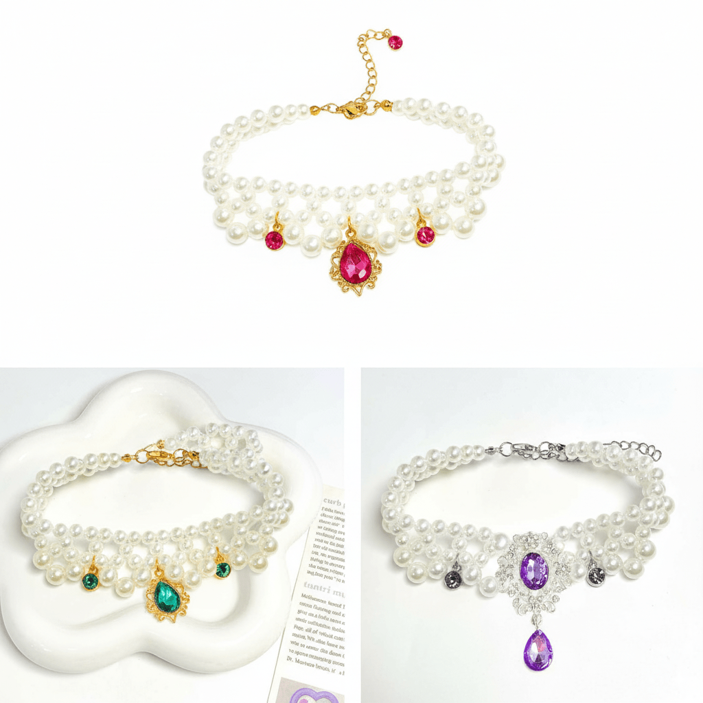 Royal Pearl Gem Pendant Pet Necklace | Luxury Dog & Cat Jewelry | Stella & Bone - Stella & Bone