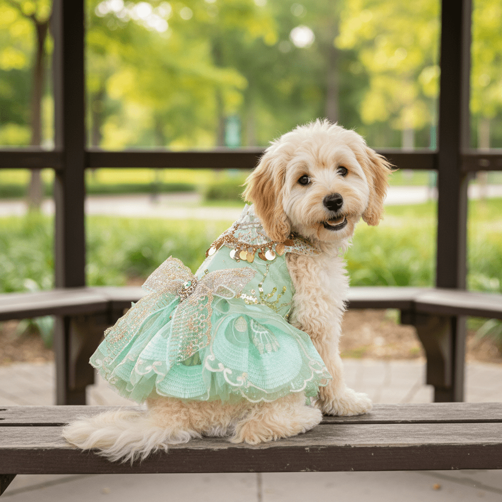 Dog Dress | Green Luxe Sequin Princess | Stella & Bone - Stella & Bone