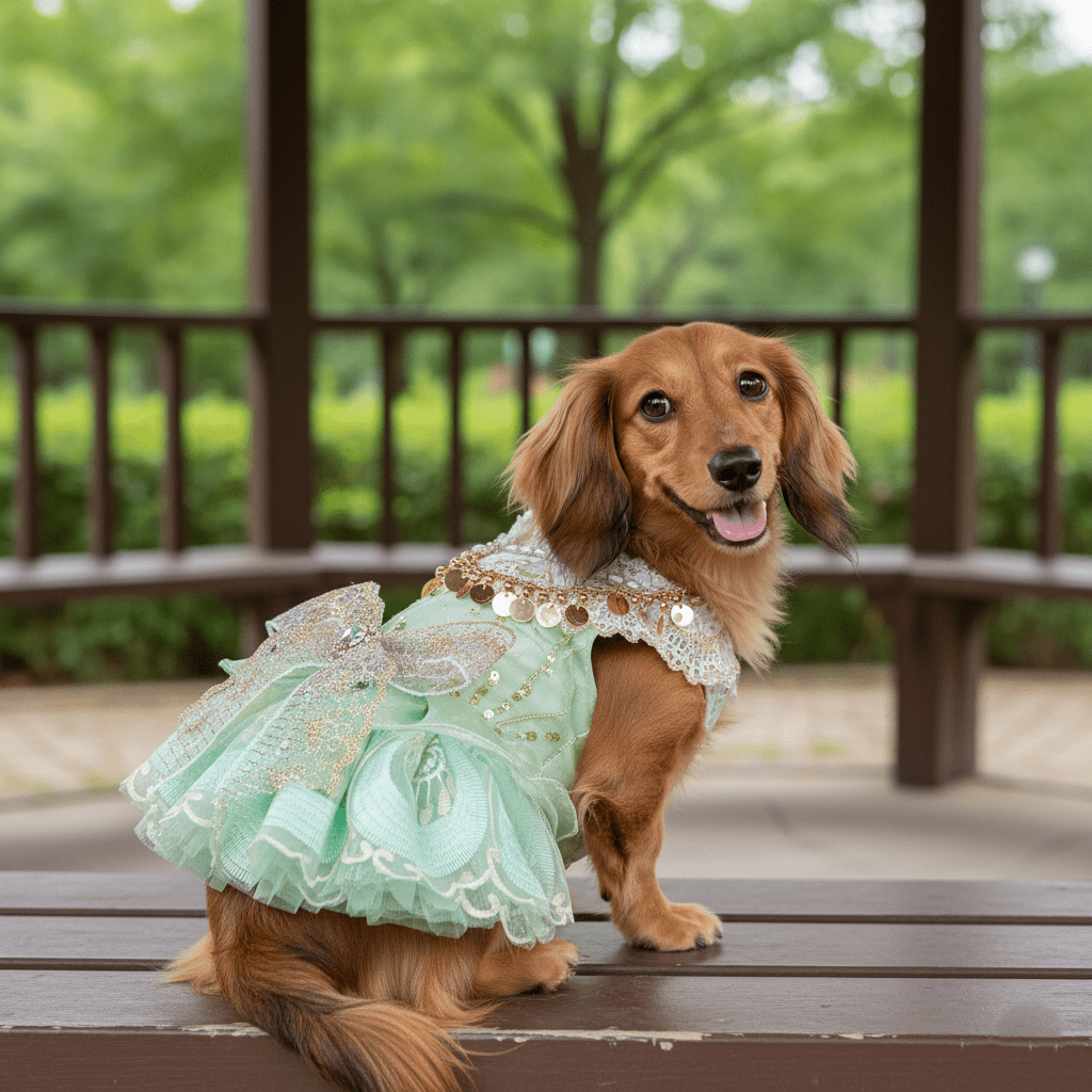 Dog Dress | Green Luxe Sequin Princess | Stella & Bone - Stella & Bone