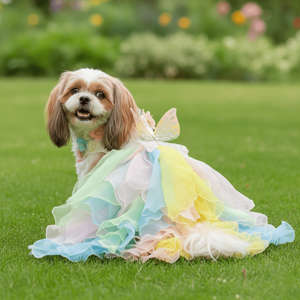 Pastel Butterfly Fairy Princess Gown | Luxury Dog Clothing | Stella & Bone - Stella & Bone
