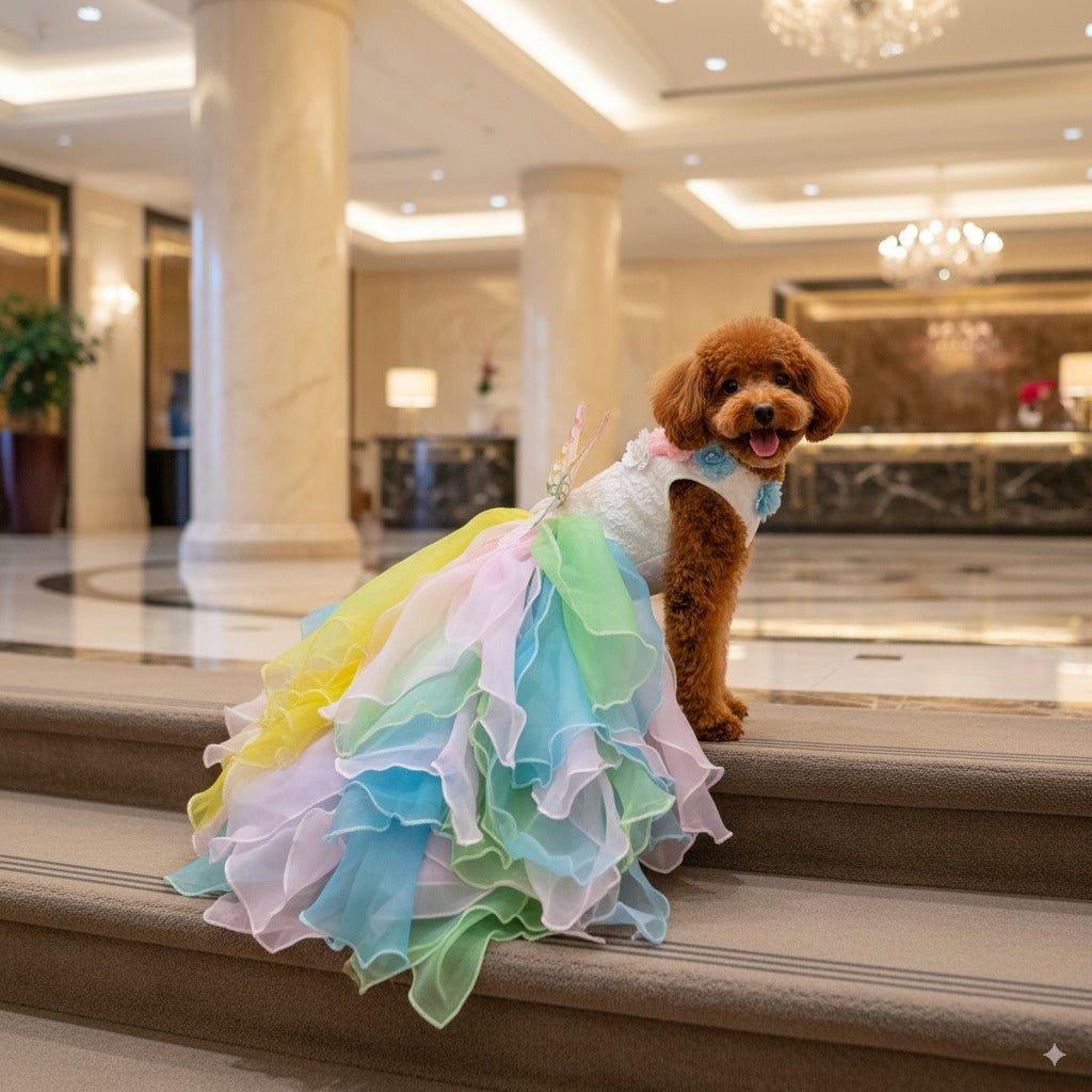 Pastel Butterfly Fairy Princess Gown | Luxury Dog Clothing | Stella & Bone - Stella & Bone