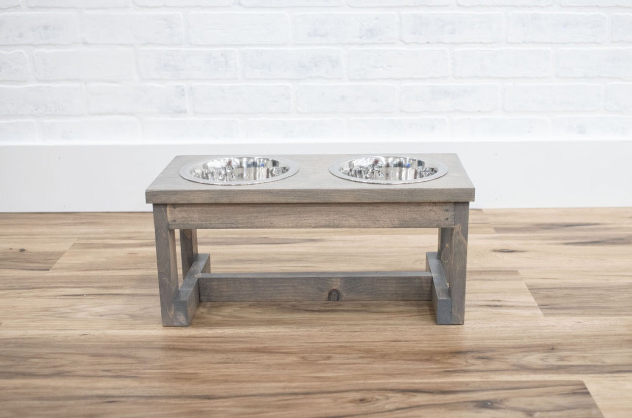 Handmade Dog Bowl Stand | Raised Feeder with Stainless Steel Bowls | Stella & Bone - Stella & Bone