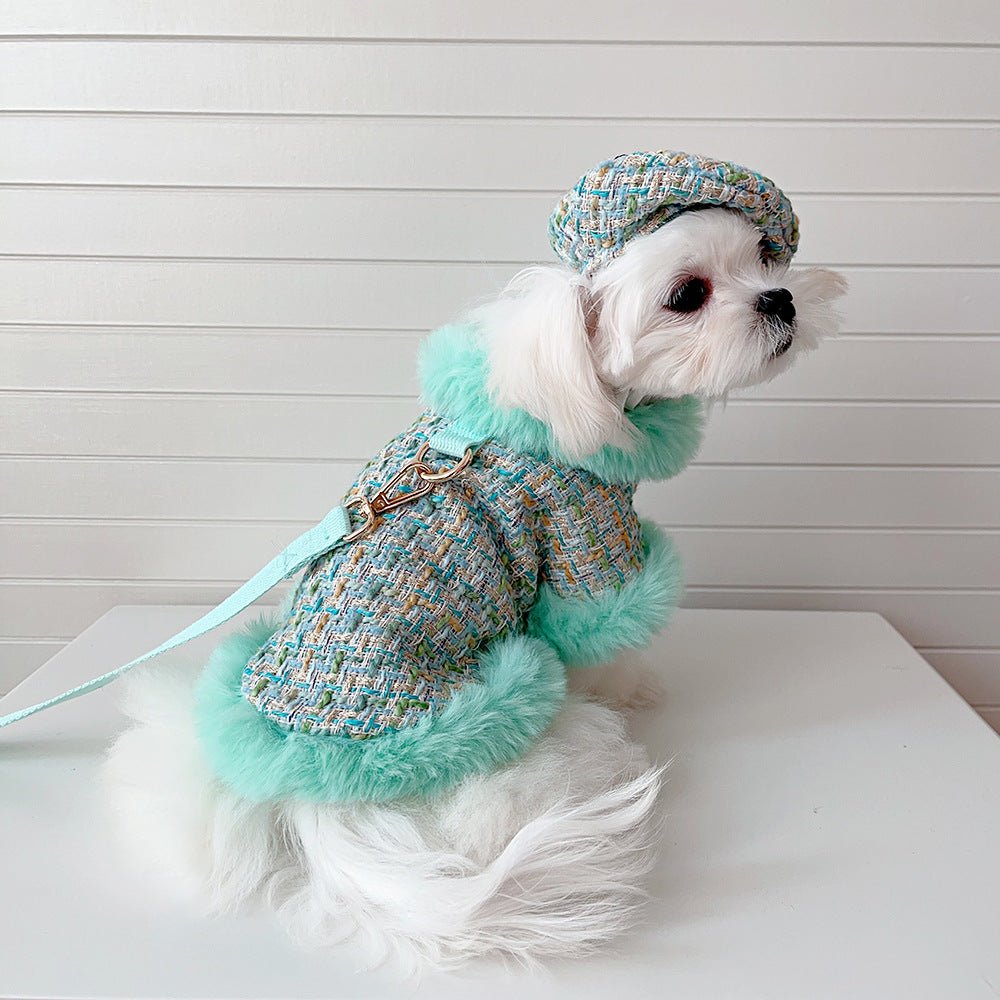 Dog Green Tweed Cape, Hat & Leash Set | Classic Style | XS–XL | Stella & Bone - Stella & Bone