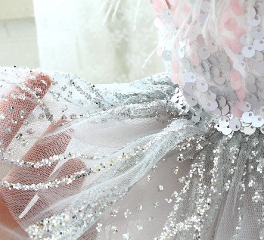 Sequin & Feather Glam Princess Dress | Luxury Dog Clothing | Stella & Bone - Stella & Bone