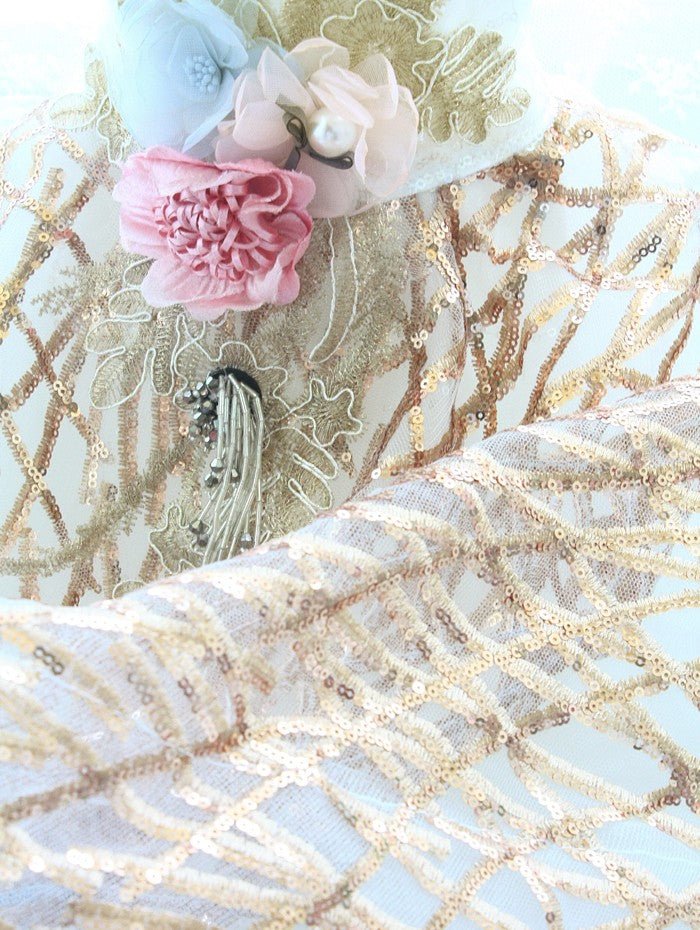 L'Aurore | Gold & Blue Pearl Princess Dog Gown | Stella & Bone