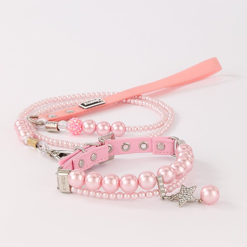 Luxury Pearl Pet Collar Leash Set | Elegant & Lightweight | Dogs & Cats | Stella & Bone - Stella & Bone